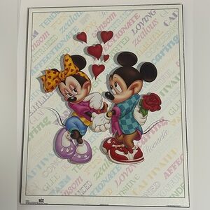 Vintage Mickey and Minnie Mouse Romantic Art Print